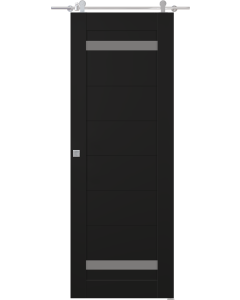 Perla Vetro Black Matte Barn doors