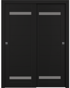 Perla Vetro Black Matte Bypass doors