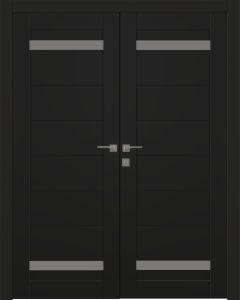 Perla Vetro Black Matte Double doors