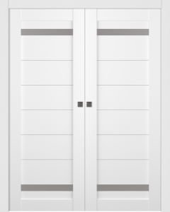 Perla Vetro Bianco Noble Double pocket doors