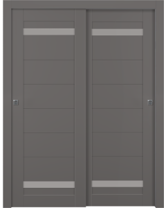 Perla Vetro Gray Matte Bypass doors