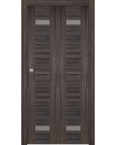 Perla Vetro Gray Oak Bi-folding doors