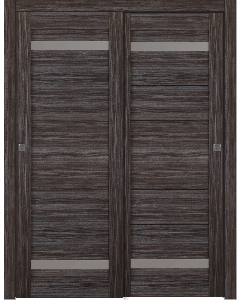 Perla Vetro Gray Oak Bypass doors