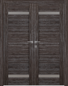 Perla Vetro Gray Oak Double doors