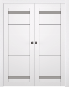 Perla Vetro Snow White Double pocket doors
