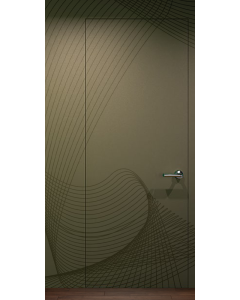 Primed Door Example For Wallpapering With Floral Design