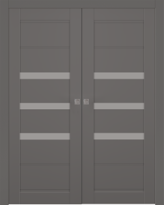 Rita Vetro Gray Matte Double pocket doors