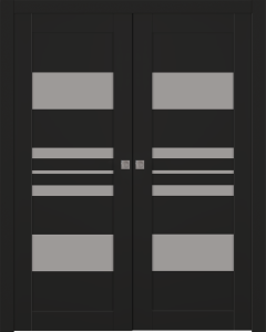 Romi Vetro Black Matte Double pocket doors