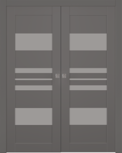 Romi Vetro Gray Matte Double pocket doors