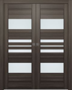 Romi Vetro Gray Oak Double pocket doors