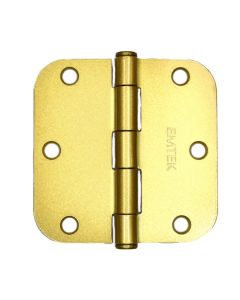 3 1/2" X 3 1/2" RESIDENTIAL DUTY HINGE WITH 5/8" RADIUS CORNERS 91033 US4 (SATIN BRASS)