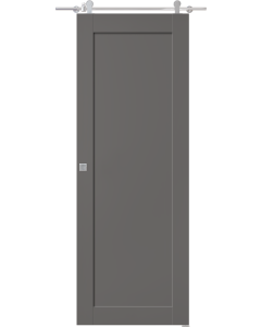 Shaker 1 Panel Gray Matte Barn doors