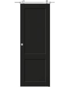 Shaker 2 Panel Black Matte Barn doors