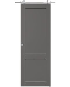 Shaker 2 Panel Gray Matte Barn doors