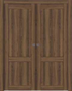 Shaker 2 Panel Pecan Nutwood Double pocket doors