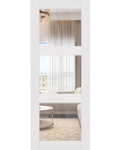 DOOR SLAB SMART PRO 3 LITE CLEAR VETRO POLAR WHITE 36" X 84" X 1 3/4" TEMPERED CLEAR GLASS