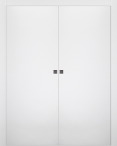 Smart Pro Flat Polar White Double pocket doors