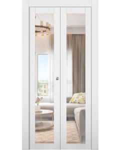 Smart Pro 207 Clear Vetro Polar White Bi-folding doors