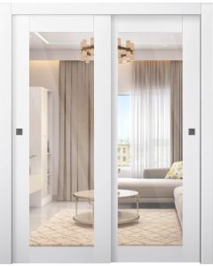 Smart Pro 207 Clear Vetro Polar White Bypass doors
