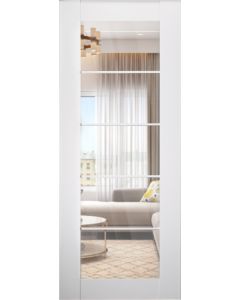 DOOR SLAB SMART PRO 5 LITE CLEAR VETRO POLAR WHITE 24" X 84" X 1 3/4" TEMPERED CLEAR GLASS