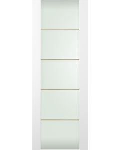DOOR SLAB SMART PRO H3G 4H GOLD STRIPS VETRO POLAR WHITE 24" X 80" X 1 3/4" TEMPERED FROSTED GLASS