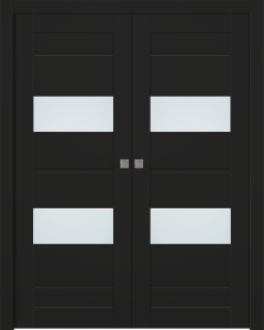 Vita Vetro Black Matte Double pocket doors