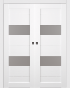 Vita Vetro Bianco Noble Double pocket doors