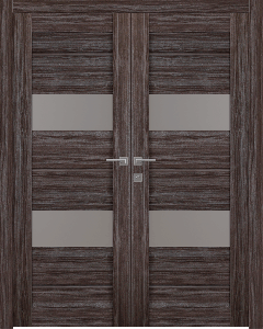 Vita Vetro Gray Oak Double doors