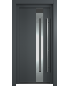 MODERN FRONT STEEL DOOR ZEPHYR ANTRACIT/WHITE 37 7/16" X 81 11/16" LHI + HARDWARE