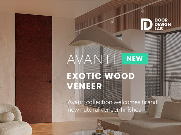 Avanti is your new timeless door with customized natural veneer pigmentation!
