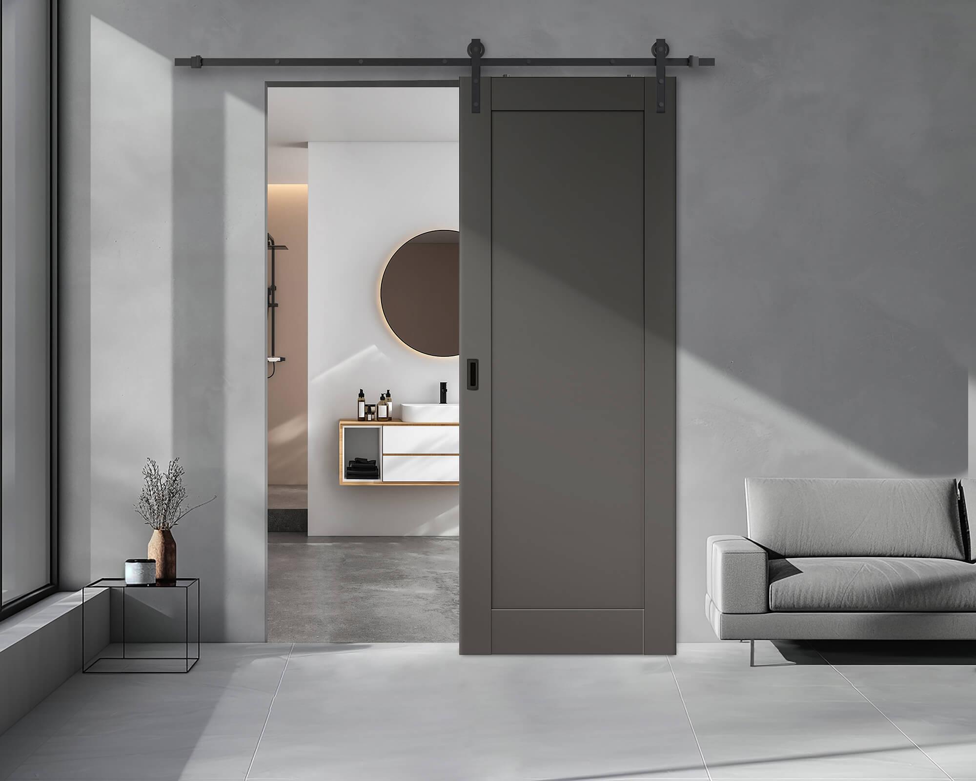Avon 207 polar white frosted glass in Bathroom