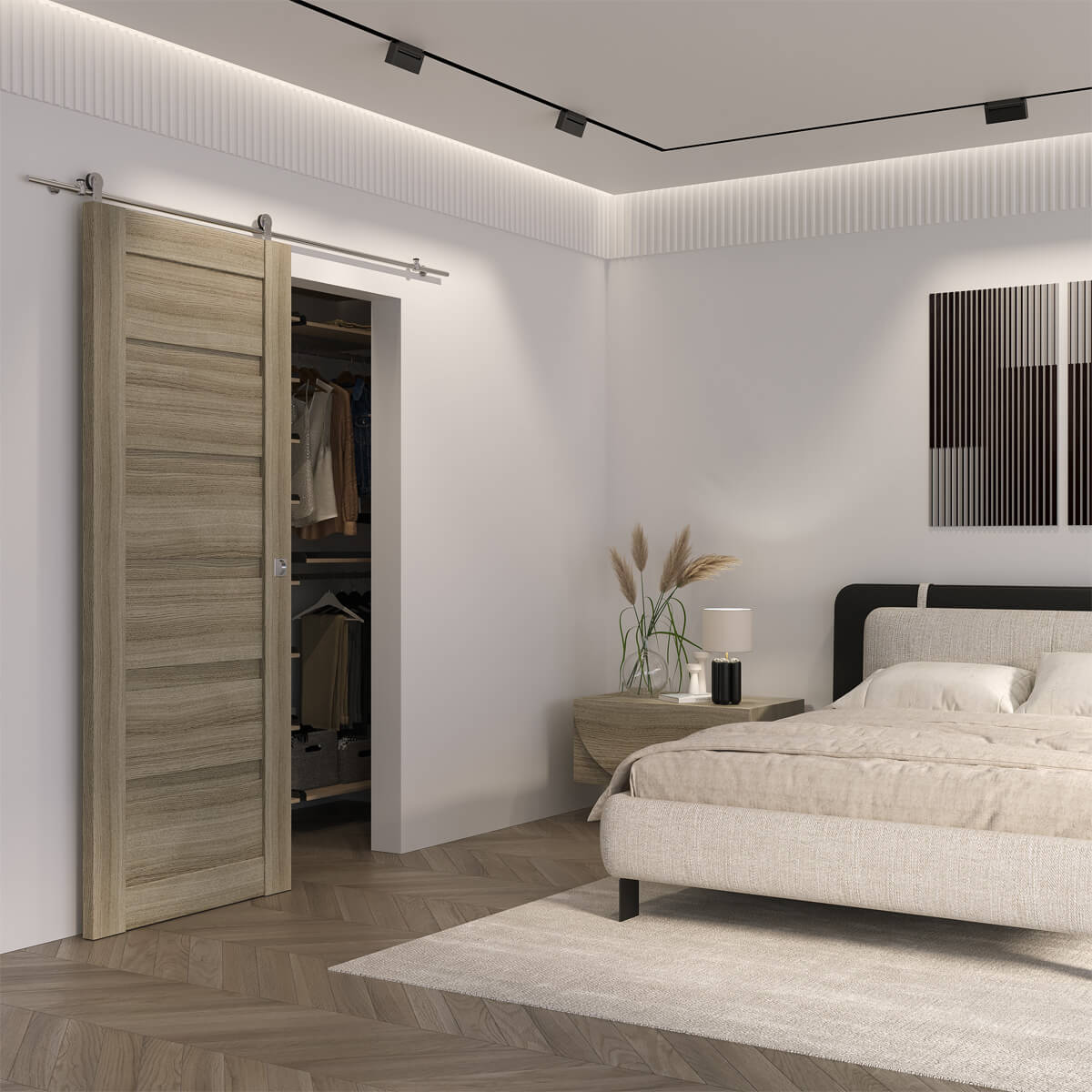 Avon 207 polar white frosted glass in Closet