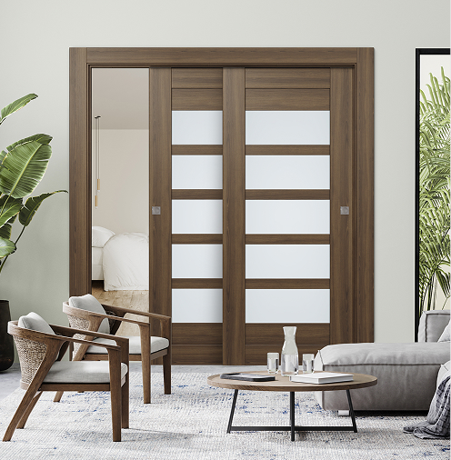 Bypass Closet Doors Avon 07-07 PECAN NUTWOOD