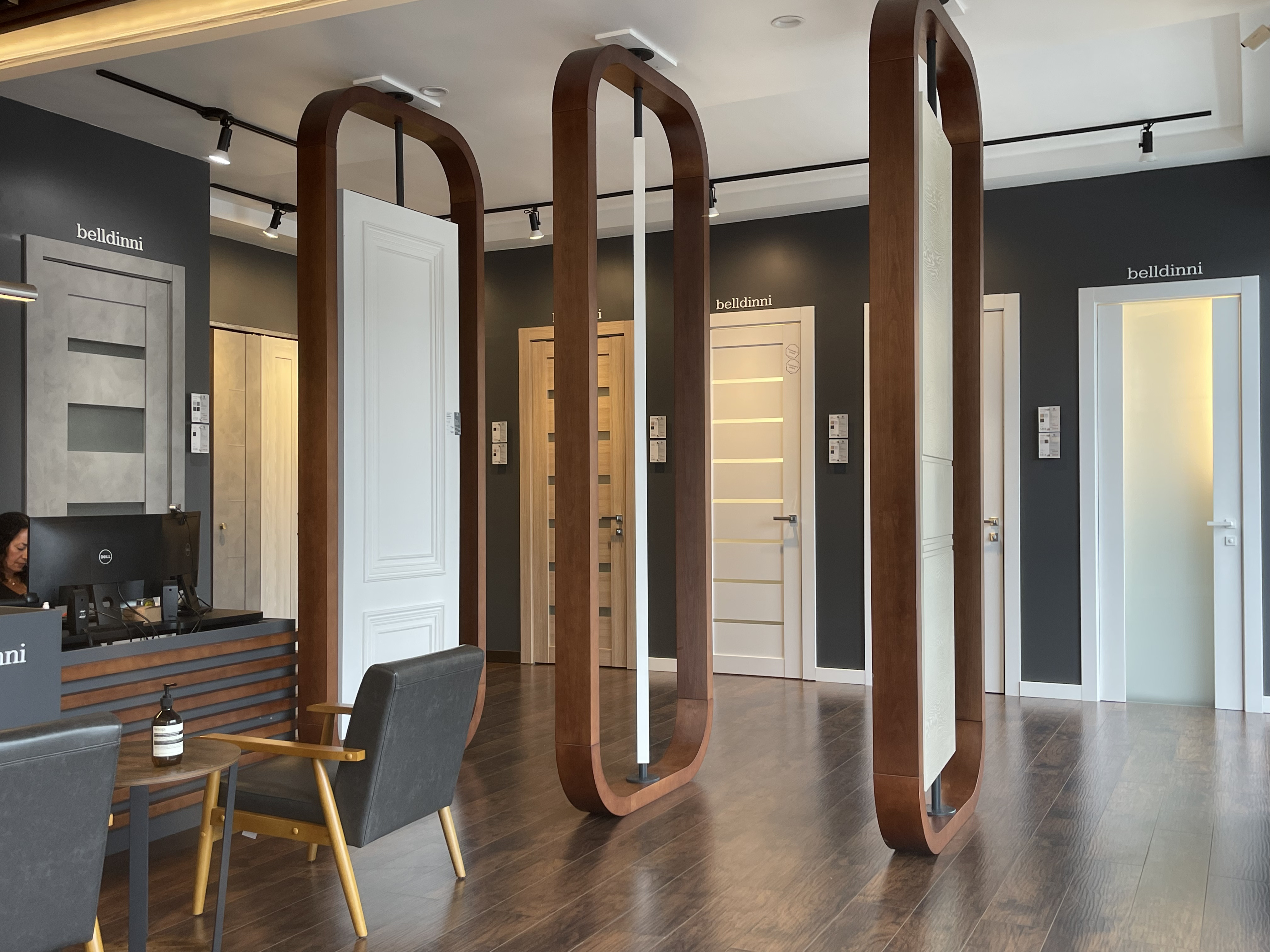 Belldinni doors on display in the Paramus showroom