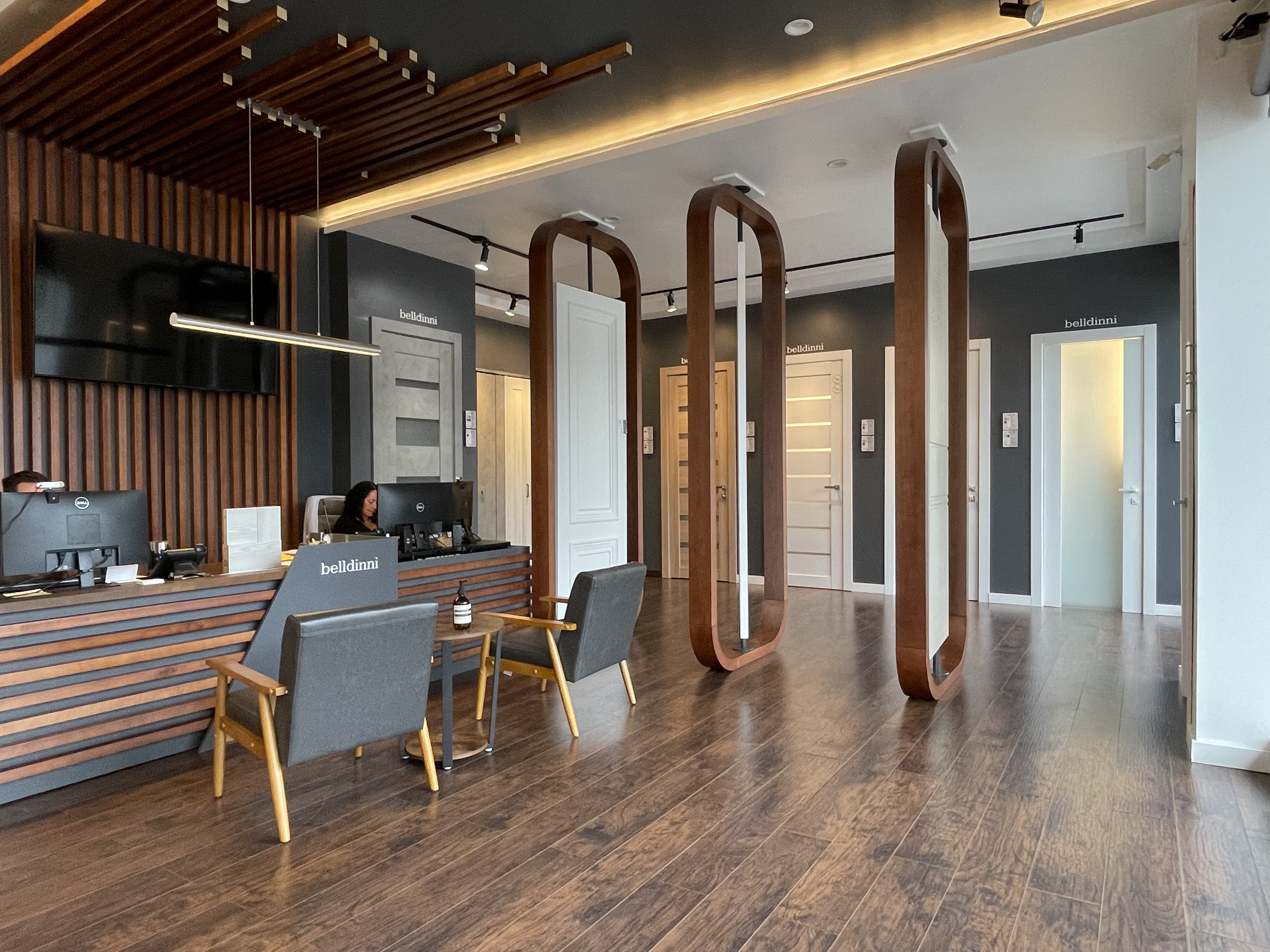 Interior doors and hardware in the Paramus showroom